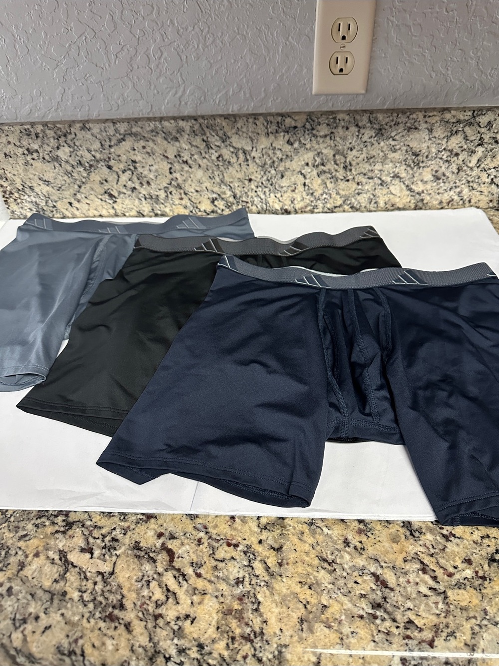 adidas Men's Boxer Briefs Trio - Navy, Black, Gray